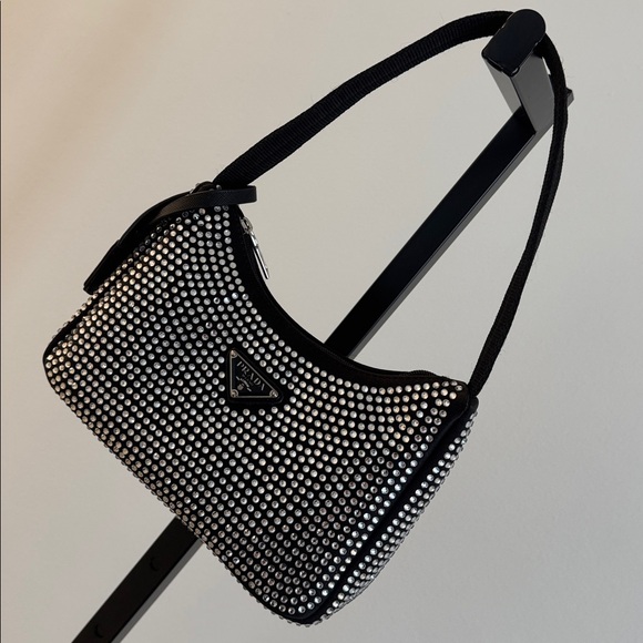 Designer Inspired Metallic & Black Embellished satin shoulder bag